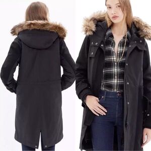 Madewell Alpine Field Black Parka Coat S